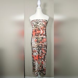 5 For $25✨ Womens Small Cheetah Print Animal Print Tube Dress / Long Maxi Skirt